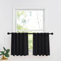 RYB HOME Small Window Curtains - Blackout Insualting Privacy Curtains for Kids Bedroom Kitchen Bathroom Basement Cafe Cabinet Tiers Drapes, 34 Width x 30 Length, 2 Panels, Black - color: Black, size: 34"W x 30"L (Pack of 2)