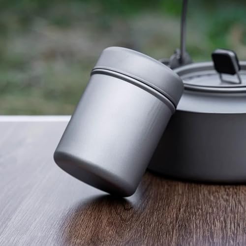 200ml Titanium Tea Canister Portable Travel Storage Box Lightweight Spice Jar Loose Leaf Coffee Herbs Small Capacity Carry-On Container Camping, Car, Outdoor RT1039T (1 pc)