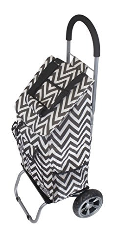 dbest products Trolley Dolly Shopping Grocery Foldable Cart Storage Mom, Blue Polka Dot - color: Black Chevron, style: Cart