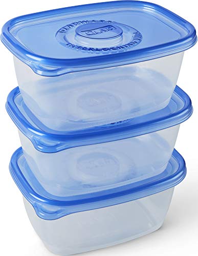 Glad Food Storage Containers - Deep Dish Container - 64 Ounce - 3 Containers - size: 3 Count (Pack of 1), style: Rectangle