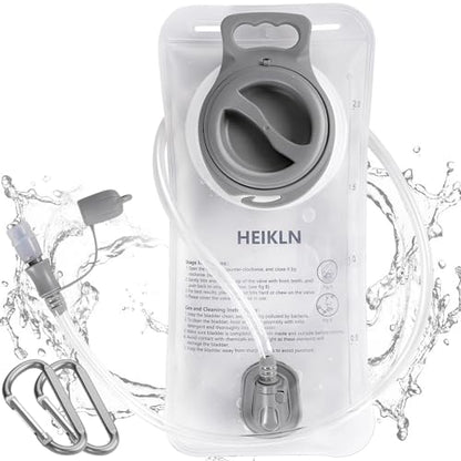 HEIKLN Hydration Bladder 1.5L-2L-2.5L-3L,Leak Proof Water Reservoir, BPA Free Military Water Storage Bladder Bag Hydration Pack Replacement Easy Clean for Bicycling Hiking Camping Hunting Running - color: 2L White