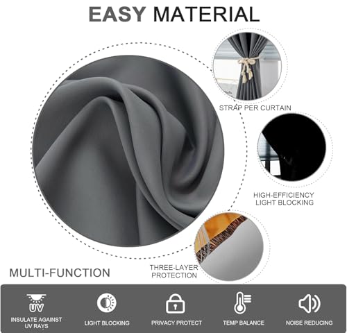 Adhesive Curtain - No Drilling, No Rod, Easy to Install Blackout Curtains for Window Blinds,Bedroom(Grey 35 * 71in-1P) - color: Grey, size: 35"W x 71"L (Pack of 1)