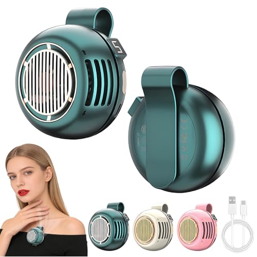 Portable Silent Mini Bladeless Fan Clip On,5 Speeds Clip-On Fans For Shirt,Small Clips Fanmini Whirlwind Fans For Waist Clips Suitable For Outdoor & Travel & Office (green) - color: green