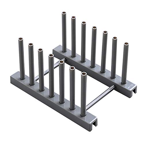 Rengue Plate Organizer, Dish Drying Rack Removable Plate Stand 6.7x4.7x3.7 Inches ABS Plastic Space Saving for Small Kitchen Countertops Gray - color: Gray