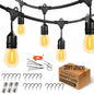 200FT Outdoor String Lights with 60+3 Replaceable S14 Edison Bulbs 2200K, Weatherproof for Patio Outside, 2Pack Linkable, Hooks and Zip Ties Included - size: 200 feet(2Pack)