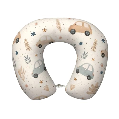Cute Car Floral Travel Pillow Comfortable Soft Memory Foam Neck Pillow for Travel Airplane Driving Office - color: Color-17