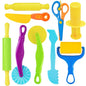 LCY WEDSHI Dough Tool Set, 9 Pcs Dough Tools Sets for Kids Ages 4-8, Dough Accessories Includes Cutters Roller, Rolling Pins, Safety Scissors, Plastic Knife, Plastic Rollers - style: 9pcs