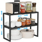 2 Pack Expandable Kitchen Cabinet Shelves Organizer,Heavy Duty Metal Shelving Units and Storage,Stackable Adjustable Kitchen Storage Organization Shelves Rack for Counter Cupboard Pantry,Length:20.5" - size: 2 Tier: 8.3"D x 20.5"W x 15.8"H