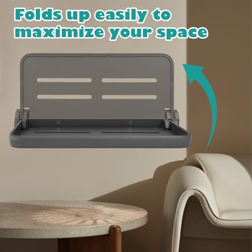 4 Pcs RV Aluminum Fold-Down Wall Shelf Foldable Wall-Mounted Hidden Shelf Compact RV Furniture Parts Hardware for Inside Camper Storage
