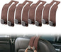 2026 New Car Seat Headrest Hooks for Purses and Bags - Support Car Headrest Hooks for Purses and Bags Coat, Leather Car Bag Purse Holder with Double Hooks (Brown-4PC) - color: Brown-4PC