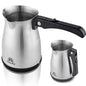 ETHNIQ Turkish Coffee Pot - Stainless Steel, 120V, 1 to 4 Cup Capacity, Fast Brewing, Delicious Cup of Turkish, Arabic & Greek Coffee Maker with Foldable Handle for Home & Travel & on-off Button - color: Fast Brew