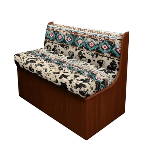 Southwest Aztec RV Dinette Cushion Covers Stretch RV Couch Covers for Sofa Cow Print Camper Cushion Slipcover RV Furniture Covers Protector for Travel Trailer Couch - color: Cow Print Southwest Aztec