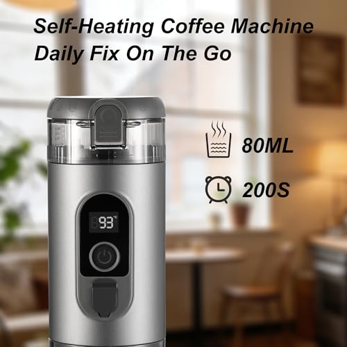 Portable Electric Espresso Machine Self-Heating Travel Coffee Maker 2-in-1 Compatible with Ground Coffee & NS Capsules for Camping, RV, Car, Hiking & Office, Gray - color: Gray