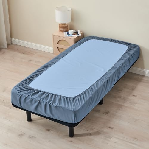 Kingnex 30x75x9 RV Bunk Sheets Set for Narrow Twin Bed Soft Brushed 1800 Microfiber 3 Piece Bedding Set Includes 1 Cot Size Fitted Sheet 1 Flat Sheet 1 Pillowcase Cot Blue - color: Blue, size: Cot 30x75 RV Bunk Set