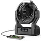 Camping Fan with 64H Runtime, Rechargeable Battery Powered Portable Fan with LED Light, Quiet Travel Tent Fan for Camping, Hurricane, Fishing, Indoor Outdoor, Gifts for Men Black