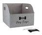 Large Collapsible Dog Toy Basket,Fabric Trapezoid Dog Toy Bin,Stable Dog Toy Storage Box with Metal Handle,for organizing Dog Puppy Toy Blanket Collar Clothes Snacks-Can be Personalized-Gray - size: 13.3''x14.9''x11.4