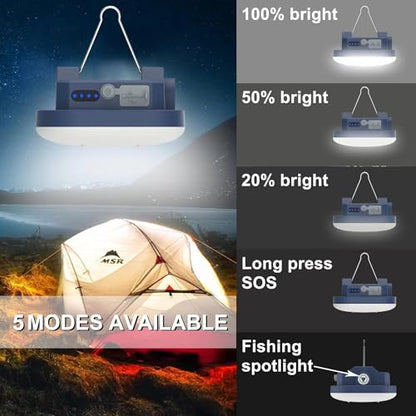 4 inch LED Camping Lights Rechargeable TeiNewBy 1500LM 10000mAh up to 120 Hours Running, 4 Light Modes, IP54 Waterproof,Magnetic Base for Hurricane Emergency, Outdoor, Hiking, Home and Car(30W) - size: 4inch-2pcs