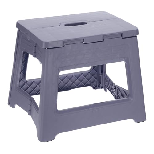uxcell 9" Folding Step Stool for Adults 132 lbs Capacity Non-Slip Step Stool with Handle Collapsible Foot Stools, Purple Small Stepping Stool for Bathroom, Bedroom, Kitchen - color: Purple, size: 10 x 7.3 x 9.6inch