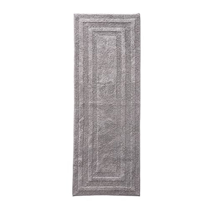 Eddie Bauer - Bathroom Rug, 100% Soft Plush Tufted Cotton Runner Rug, Highly Absorbent, Quick-Dry, and Skid-Resistant Backing (Logan Chrome Grey, 22" x 60") - color: Chrome Grey, style: 22" x 60"