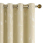 BUHUA Christmas Beige Blackout Curtains 84 Inches Long, Darkening Curtains for Bedroom Window Curtain Panels with Leaf Pattern (52 x 84 Inch,Beige,2 Panels) - color: Silver Leaf /Beige, size: 52"W x 84"L (Pack of 2)