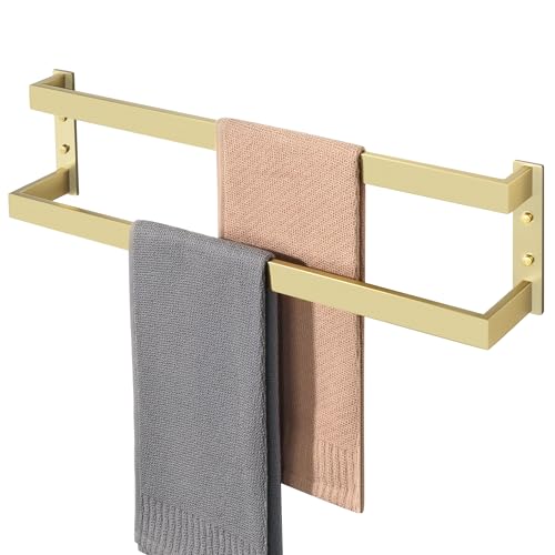 Alise Double Towel Bar, 24" Towel Racks for Bathroom Wall Mounted SUS304 Stainless Steel, Heavy Duty Bathroom Towel Holder, Quick Drying Towel Hanger, Brushed Gold - color: Gold, size: 24-inch