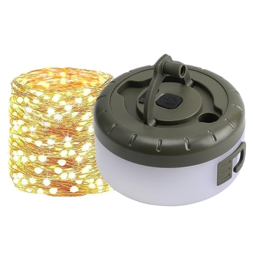 LED Camping Light – Portable Lamp, String Lighting | Ultra-Long Battery Life, Hanging Atmosphere Illumination for Tent Hiking Fishing Outdoor Travel Adventure Gear - size: 8 meters warm light