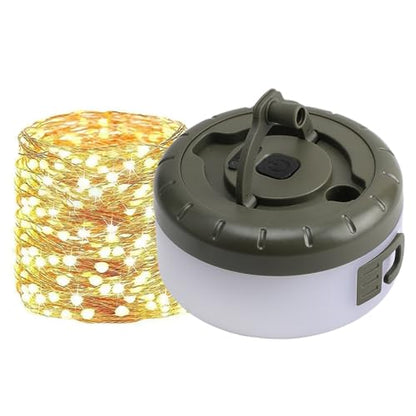 LED Camping Light – Portable Lamp, String Lighting | Ultra-Long Battery Life, Hanging Atmosphere Illumination for Tent Hiking Fishing Outdoor Travel Adventure Gear - size: 8 meters warm light