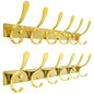 SKOLOO Coat Rack Wall Mounted - 6 Hooks, Pack of 2, Heavy Duty, Stainless Steel, Metal Wall Hangers, Sturdy Coat Hooks for Hanging Coats, Jacket, Clothes, Hat, Bright Gold - color: Bright Gold, size: 6 Hook(2 Pack)