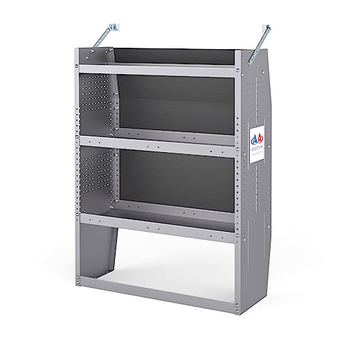 AA Products Inc. SH-4303 Steel Van Shelving Storage System Fits for NV200, Transit Connect 2014+ and Chevy City Express, Contoured Shelving Unit, 32" W x 43" H x 13" D
