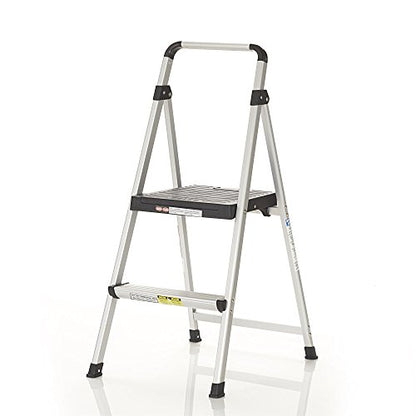 COSCO 2 Step Lite Solutions Folding Step Stool, Aluminum/Black - style: 2 Step
