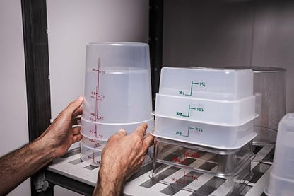Cambro Food Storage Containers with Lids (BPA-Free) - 4 Quart - Food Grade Buckets with Lids (2 Pack) - For Dough Proofing and Brining (Translucent) - size: 8 inches diameter x 9 inches tall