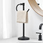 BESy 17 Inch Matte Black Stand Towel Bar Hanger Hand Towel Bar Bathroom Vanity Countertop Towel Holder Free Standing Stainless Steel Towel Ring Hardware Accessories Towel Rack - color: Matte Black