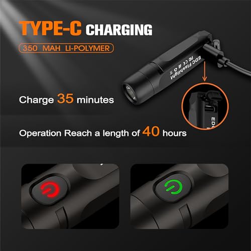 S15 Keychain Flashlight- Super Bright 650 High Lumens,USB C Rechargeable EDC Pocket Flashlight,Mini Flashlight with Magnetic Suitable for Hiking, Outdoors (Magnet Black) - color: Black-Magnetic