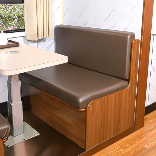FUANGUI RV Dinette Cushion Covers, Waterproof PU Leather Stretch Camper Booth Seats Replacement RV Cushion Covers Washable Sofa Furniture Protector - color: Pu-coffee Color