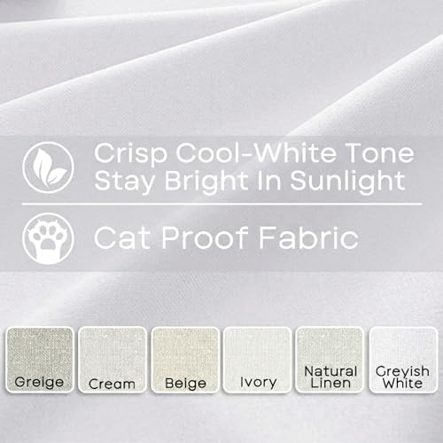 Greyish White Blackout Curtains 72 Inch Long for Living Room,Linen Back Tab Pleated Room Darkening Insulated Black Out Curtains 72 Inch Length 2 Panels Set - color: Greyish White, size: 52"W x 72"L (Pack of 2)