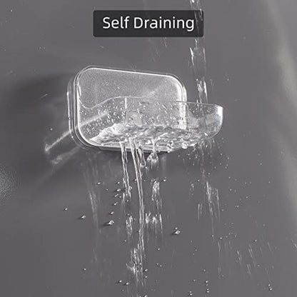 Ettori Soap Dish 2 Pack Soap Holder Plastic Adhesive Soap Holder for Shower Wall, Bathroom, Tub and Kitchen Sink, Drill- Free and Clear - color: 2 Pack Soap Dish