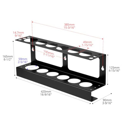 QWORK Caulking Gun Holder & Organizer, Wall Mount Pre-Assembled Storage Rack for Workshop, Garage & Shop Tools
