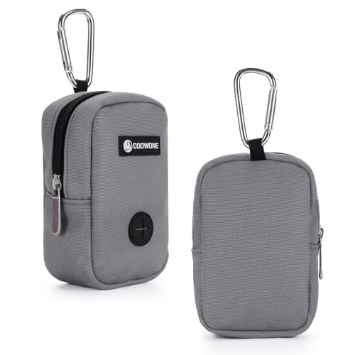 Dog Treat Pouch with Clip, Treat Pouches for Pet Training, Small Dog Treat Container Treat Bag for Leash, Waterproof Dog Treat Bag, Hands-free Training Pouch - color: Grey