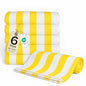 Salt Earth Cotton Striped Beach Cabana Towel, 6 Pack - 30"x60" Quick Dry Towels, Pool Essentials, Travel, Gym & Bathroom Towels, Oversized Beach Vacation Essentials, Lemon Yellow - color: Lemon Yellow-1, size: Pack of 6