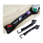 2PCS Car Seat Gap Filler Organizer with Cup Holder, Multifunctional Side Seat Crevice Blocker Plug with Storage Slot, No-Drop Auto Console Side Gap Stopper Organizer, Universal Fit (Black) - color: Black