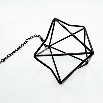 Clearance 6 Pack Hanging Metal Air Plant Holders with Chain, Black Geometric Tillandsia Air Plant Hanger Cages, 2 Styles Mini Iron Air Plants Live Holders for Home Office Garden Decor