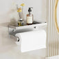 Silver Paper Towel Holder with Shelf, Wall Mount Paper Towel Holder for Bathroom Kitchen, Hand Towel Rack Holder,Paper Roll Holder with Self Adhesive & Screw,RV - color: Silver Pro