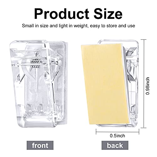 50 Pieces Self Adhesive Clips Wall Tapestry Clips Plastic Sticky Picture Hanging Poster for Teachers Double Sided Adhesive Spring for Home Office(Clear) - color: Clear