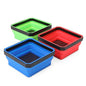PR1ME Collapsible Magnetic Parts Tray Set, Foldable Magnetic Tray, 3 Pieces 4.25 inch Square Silicone Bowls with Magnetic Base Stores and Organizes Small Parts and Tools - size: Basic Trays