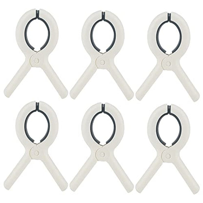 Beach Towel Clips Plastic Clothespins-Heavy Duty Clothes Pins for Beach Chair Pool Chair on Cruise Heavy Laundry Clothespins Windproof Clamps Beach Blankets Clothes Pegs Pack of 6 - color: White+blue