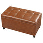 Joveco Storage Ottoman Bench, 32 Inches Faux Leather Rectangle Tufted Foot Stool for End Foot of Bed, Bedroom, Living Room, Creamy Caramel - color: Creamy Caramel