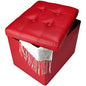 Bsketa Storage Ottoman, Folding Foot Stool with Thicker Foam Padded Seat Small Leather Storage Ottoman Bench Foot Rest for Living Room Foldable Coffee Table 17x13x13in,Red - color: Red