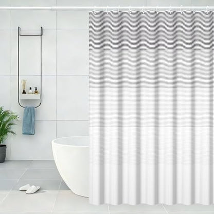 Boho Shower Curtain for Bathroom 54x72 inches Light Grey White Lines Waterproof Shower Curtain Set with Hooks Bohemian Stripe Fabric Stall RV Shower Curtains - color: Grey, size: 54"W x 72"L (Pack of 1)
