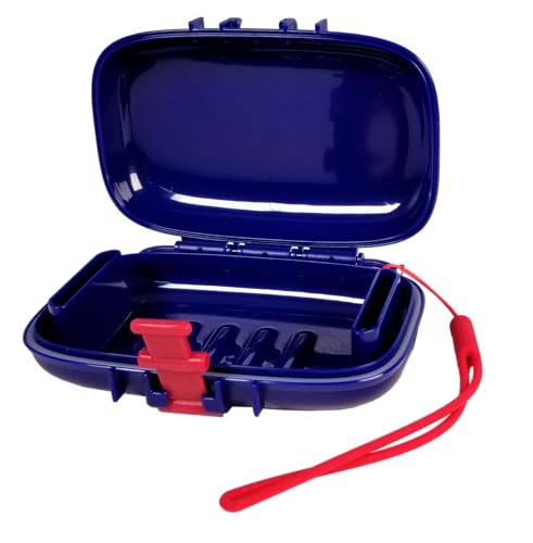 Carry-Dri EZ Travel Bar Soap Container & Dish - Dries with Patented Air Vents - Durable Leakproof Soap Holder - Compact Soap Bar Case - Ultimate Portable Soap Box for Traveling - Blue-Red - color: Blue-red, size: unique