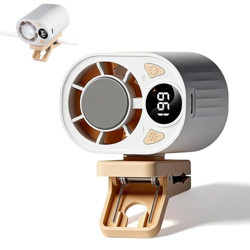 New Upgraded Car Clip on Air Conditioner Fan, Portable Air Conditioners for Cars, Mini Rotatable Fan, USB Rechargeable, 199 Speed Silent Mini Bladeless Fans, Car Clip on Air Conditioner (White) - color: White